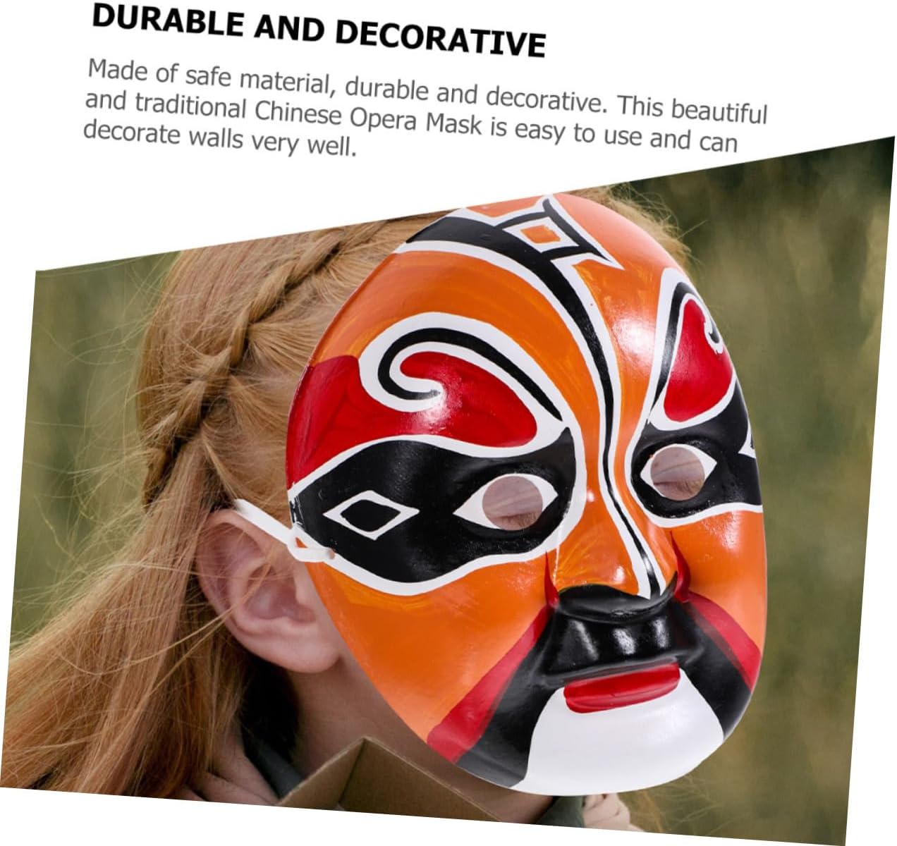 OUNONA 2pcs Chinese Opera Makeup Pendant Mask Wall Decor Party Halloween Accessory