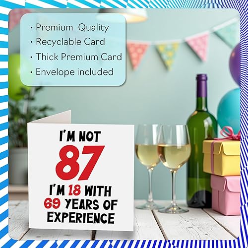 Vista 355 de Tarjeta de cumpleaños número 98 para mujeres y hombres – Not 98 I'm 18 With 80 Years Experience – Divertida tarjeta de cumpleaños noventa y ocho