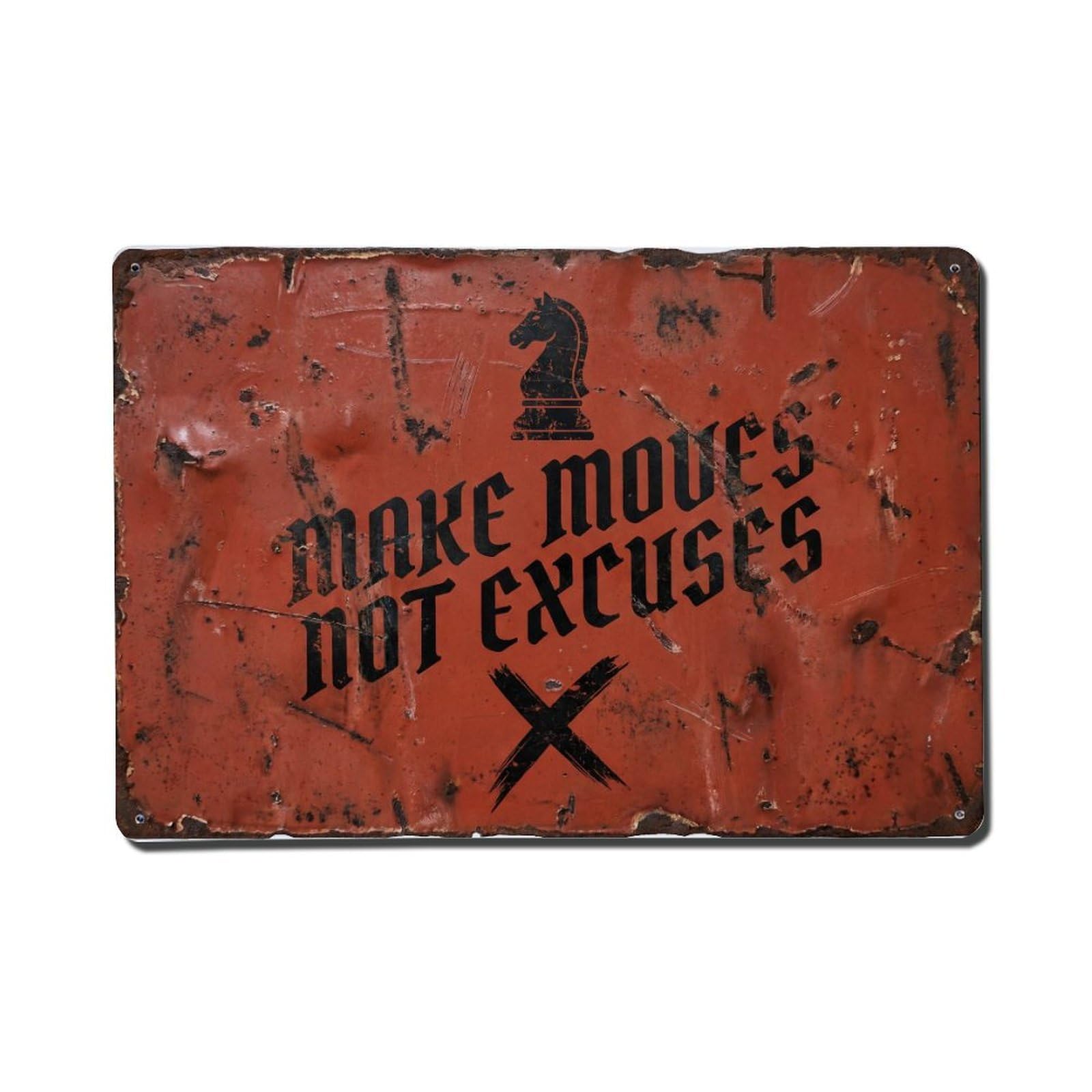 Make Moves Not Excuses Grind Retro Motivational Slogans 1 Metal Tin Sign Plaque Wall Decor for Cafe, Club Bar, Office, Home Garden Metal Poster 8x12Inch