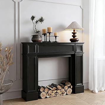 Solid Wood Console Table, Sofa Tables, Narrow Entryway Table Behind The Couch, for Hallway, Behind The Couch, Living Room, FoyerBlack,100x20x110cm