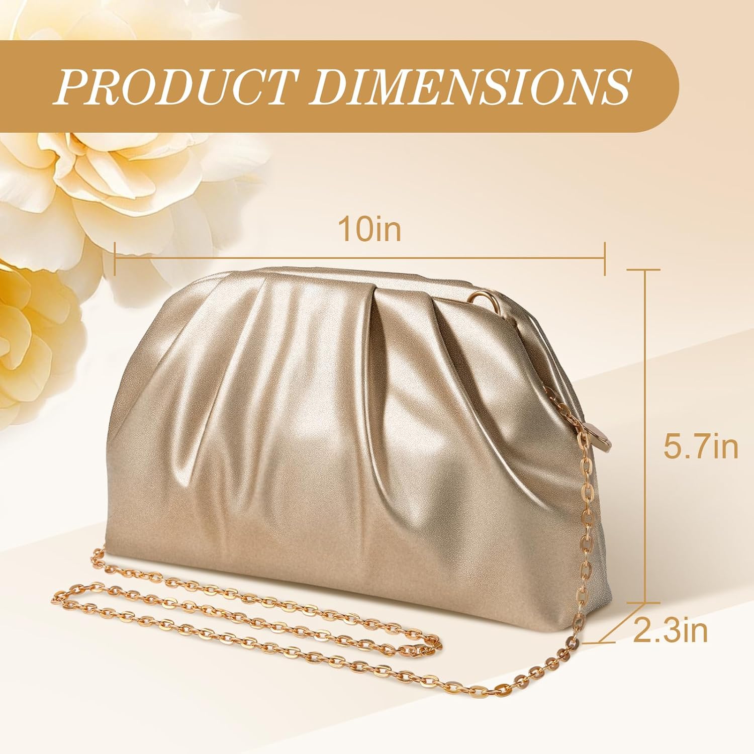 lovyoCoCo Clutch Purse for Women Soft Pleated PU Wedding Clutch, Elegant Evening Bag for Galas, Proms,Cocktail Parties - Image 4