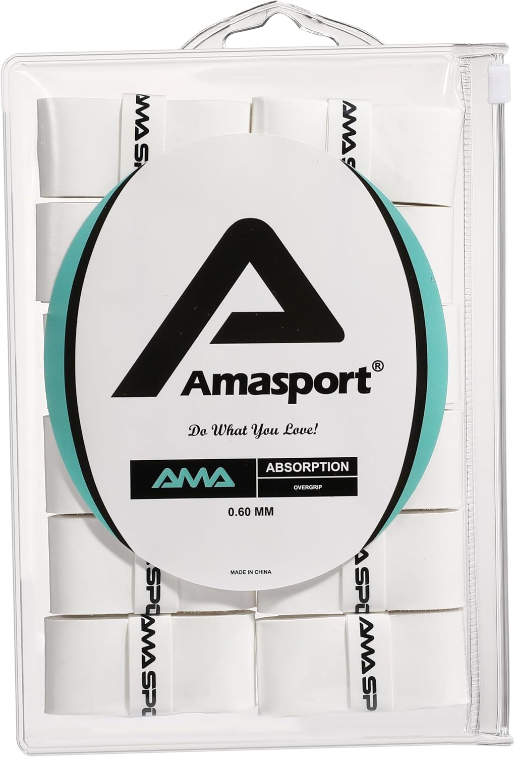 INSUM AMASPORT Tennis Overgrip, 12 Pack Comfort Racket Grip Tape for Tennis Racquet | Pickleball Paddle | Padel Racket, Super Soft Tacky, 0.45mm, 0.6mm, 0.75mm (White)