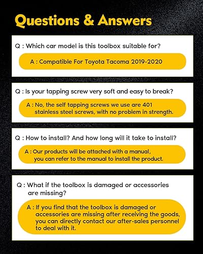 Miniatura 6 de OCPTY Caja de almacenamiento con cerradura para el lado del conductor  Compatible con Toyota Tacoma 2005-2022  Caja de almacenamiento para caja de