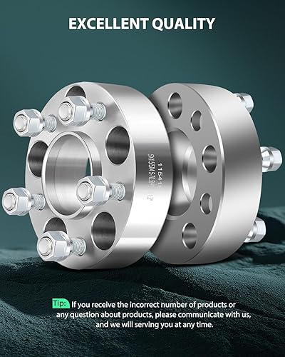Miniatura 6 de SCITOO 2 espaciadores de rueda centrados de 1.5 pulgadas, 5x4.5 a 5x4.5, 5 x 114.3, 5 lengüetas con pernos de 12 pulgada para Edge 2003-2004 para