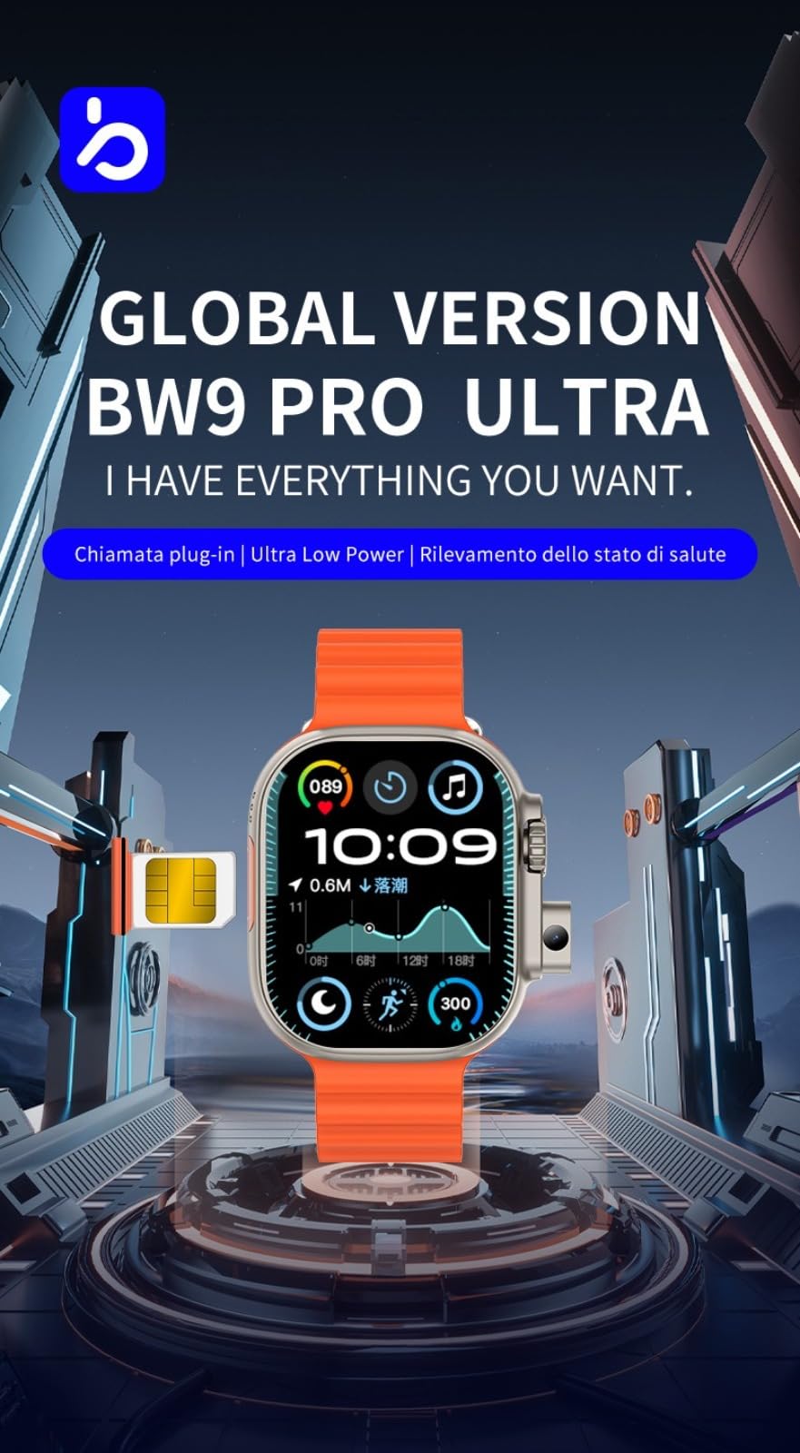Smartwatch 4G con slot per scheda SIM, schermo touch completo e funzione di chiamata, smartwatch cellulare impermeabile per uomo e donna