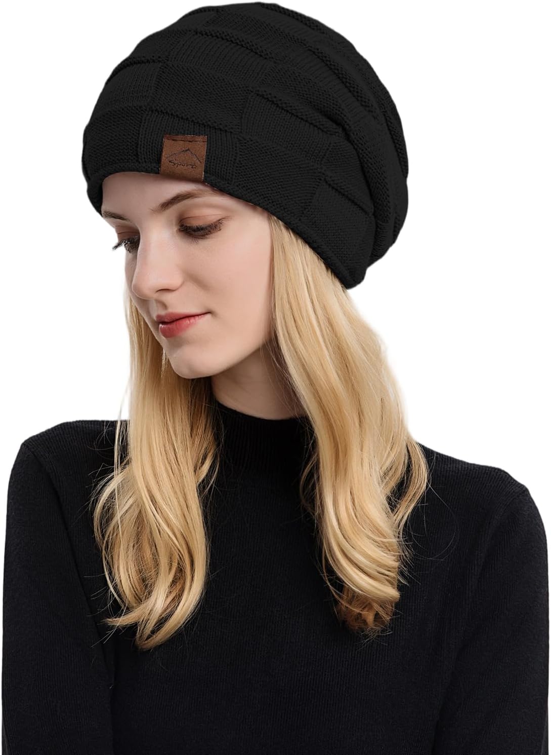 meioro Slouchy Beanie Hat for Men Women Warm Winter Hats Soft Fleece Lined Beanies Knit Thick Unisex Skull Cap - Image 9