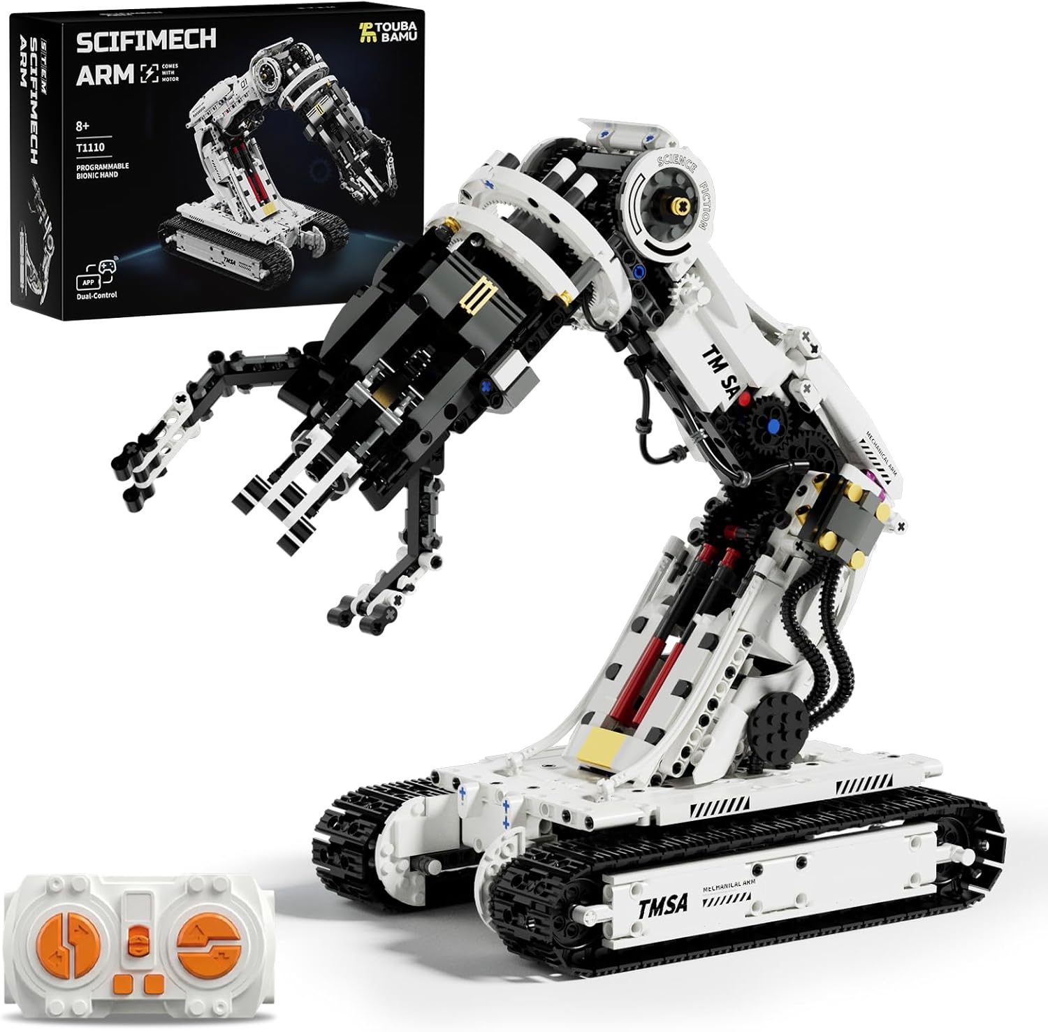 DOLIVE Technical Tracked Robot Arm, STEM Building Block Set for Kids Ages 8-14, Remote Control and App Controlled Mechanical Hand, Birthday Gift for Boys 8 9 10 11 12+ Years Old