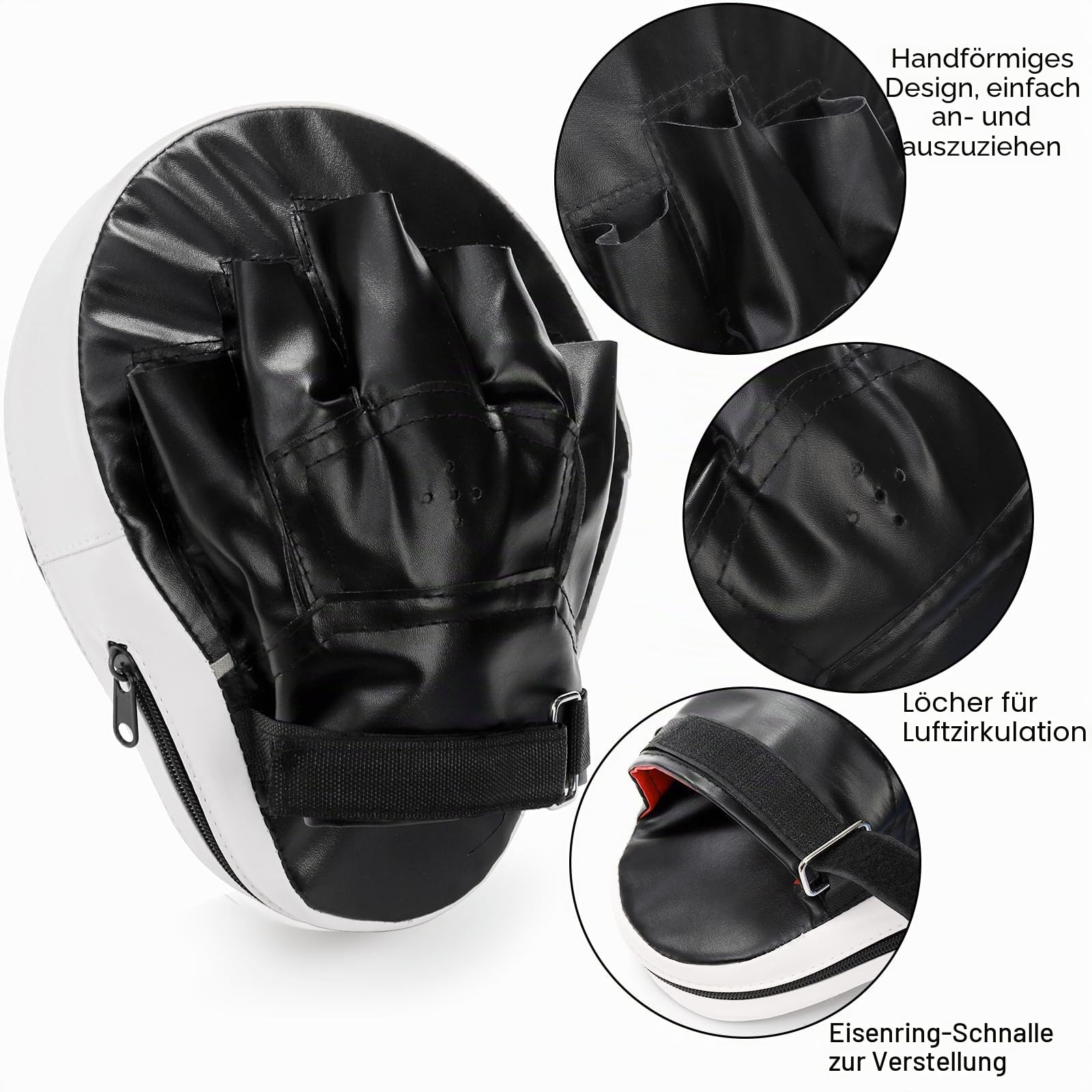 WUWEOT 2-in-1 Boxhandschuhe Kickpack Set, Boxhandschuhe Fokus-Pads und Taekwondo-Kick-Schild, verstellbares weiches Schild, langlebige Trainingspads Set für Boxen, Kickboxen, Karate, Muay Thai, MMA
