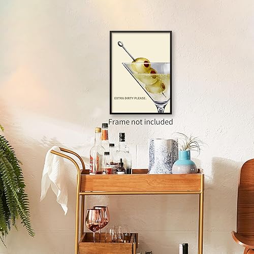 Miniatura 7 de Heltrappe Pósteres de cóctel vintage de los años 70, arte de pared estético de Martini alcohol, impresiones en lienzo para bar, comedor, cocina,