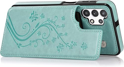 Vista 34 de Funda de teléfono para Samsung Galaxy A32 5G de 6.5 pulgadas con protector de pantalla de vidrio templado, tarjetero/tarjetero/cartera, soporte