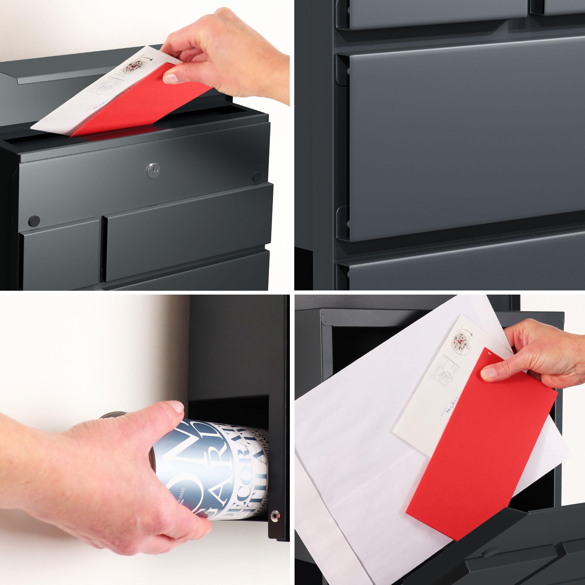 Forgard Briefkasten Schwarz Mit Zeitungsfach – Aus Zinkstahl, Inkl. Montageset & Anti-Werbung-Plakette
