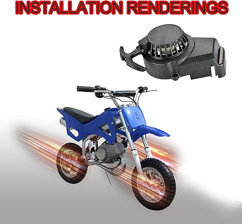 Miniatura 6 de GOOFIT Arrancador de aluminio negro con tornillos para 2 tiempos 47cc 49cc Pocket Bike Mini Bike Dirt Bike Scooter ATV Quad motocicleta