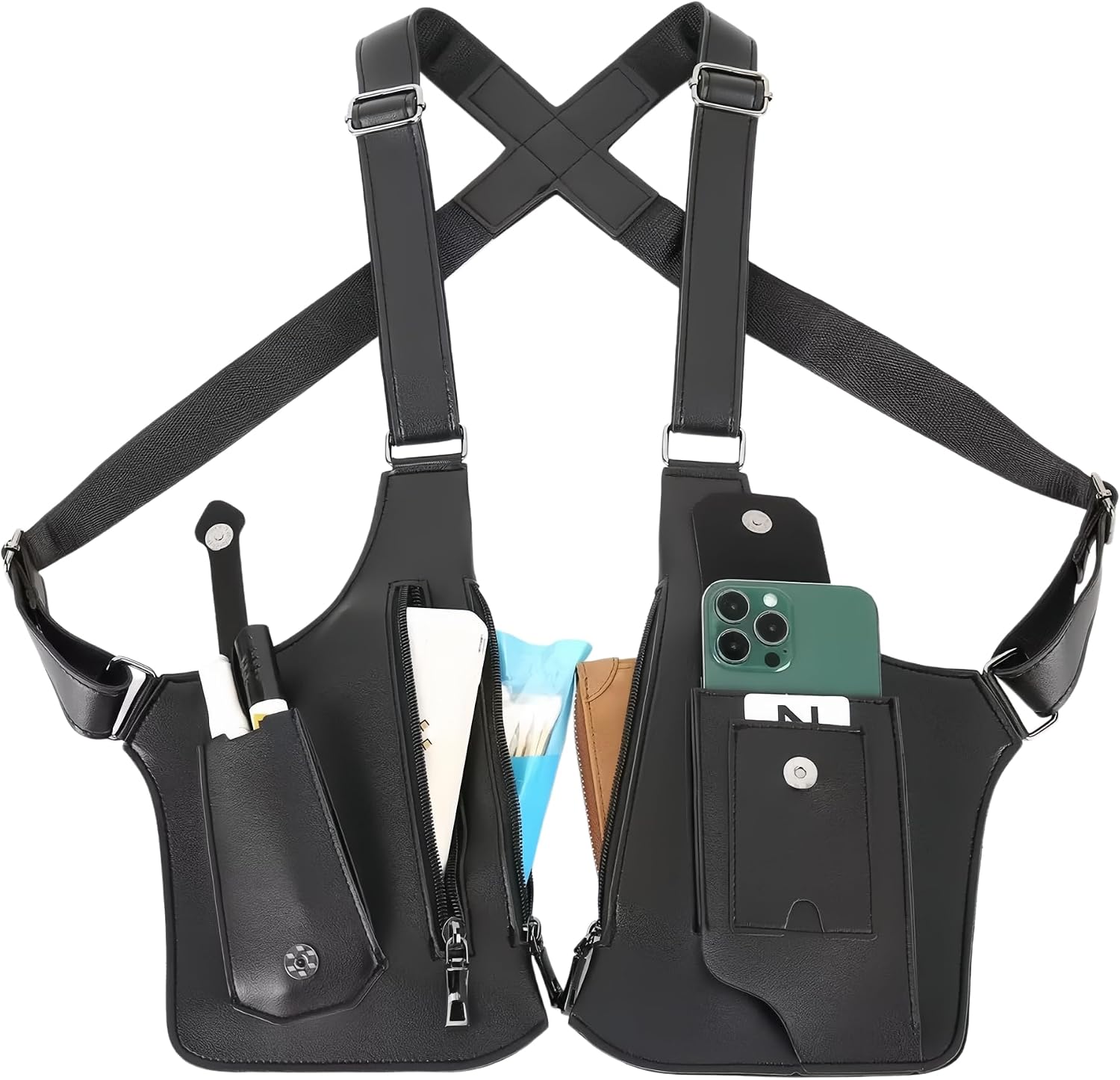 Double Shoulder Armpit Bag,Underarm Shoulder Satchel for Men,Concealed Carry Purses Holster for Man Left Handed,Tactical Shoulder Wallet for Travel Outdoor Cycling