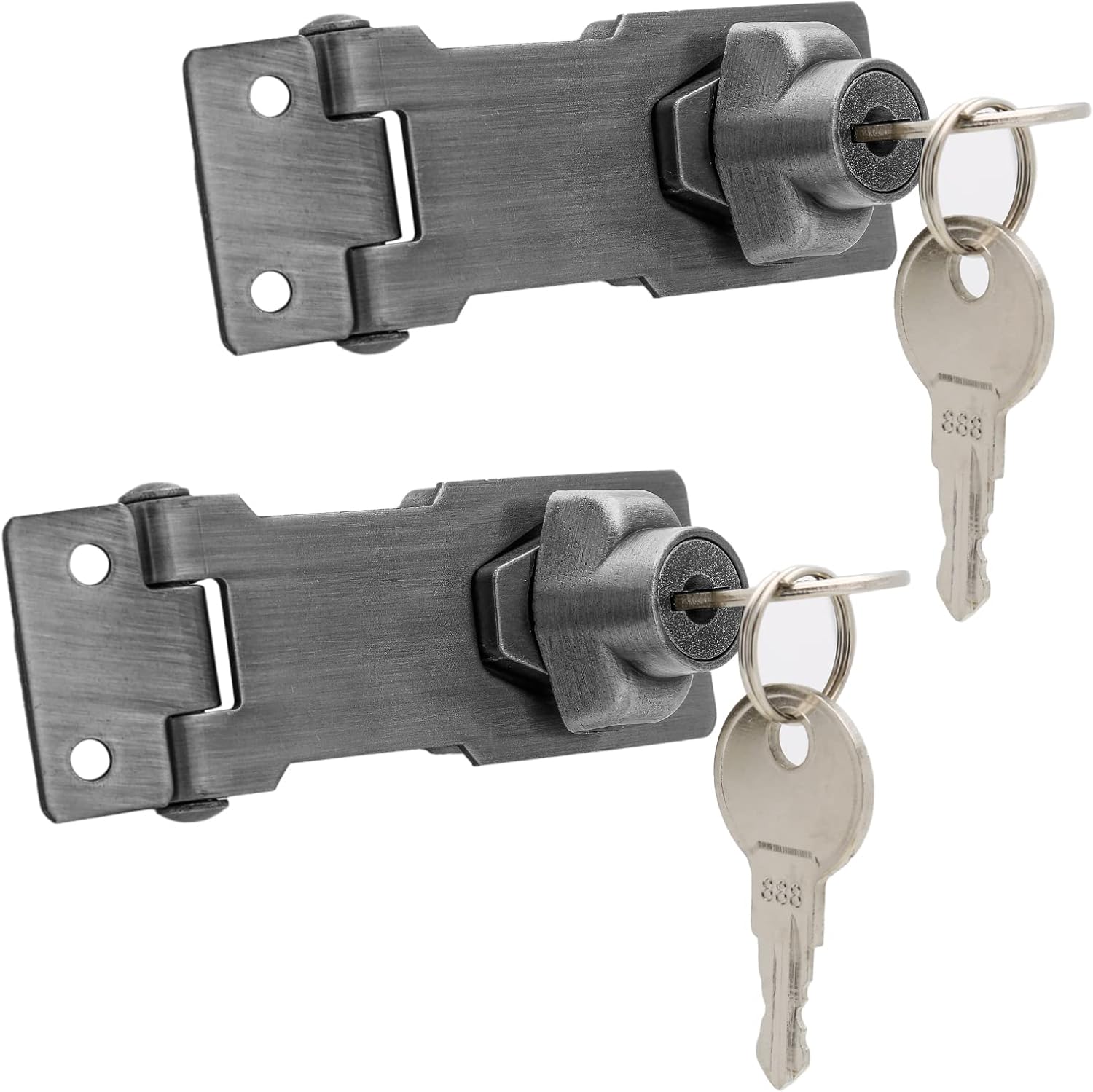 Augiimor 2PCS 3 Inch Keyed Hasp Locks,Keyed Alike Twist Knob Keyed