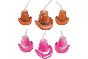 Cowboy Hat Cups with Straws for Western Parties