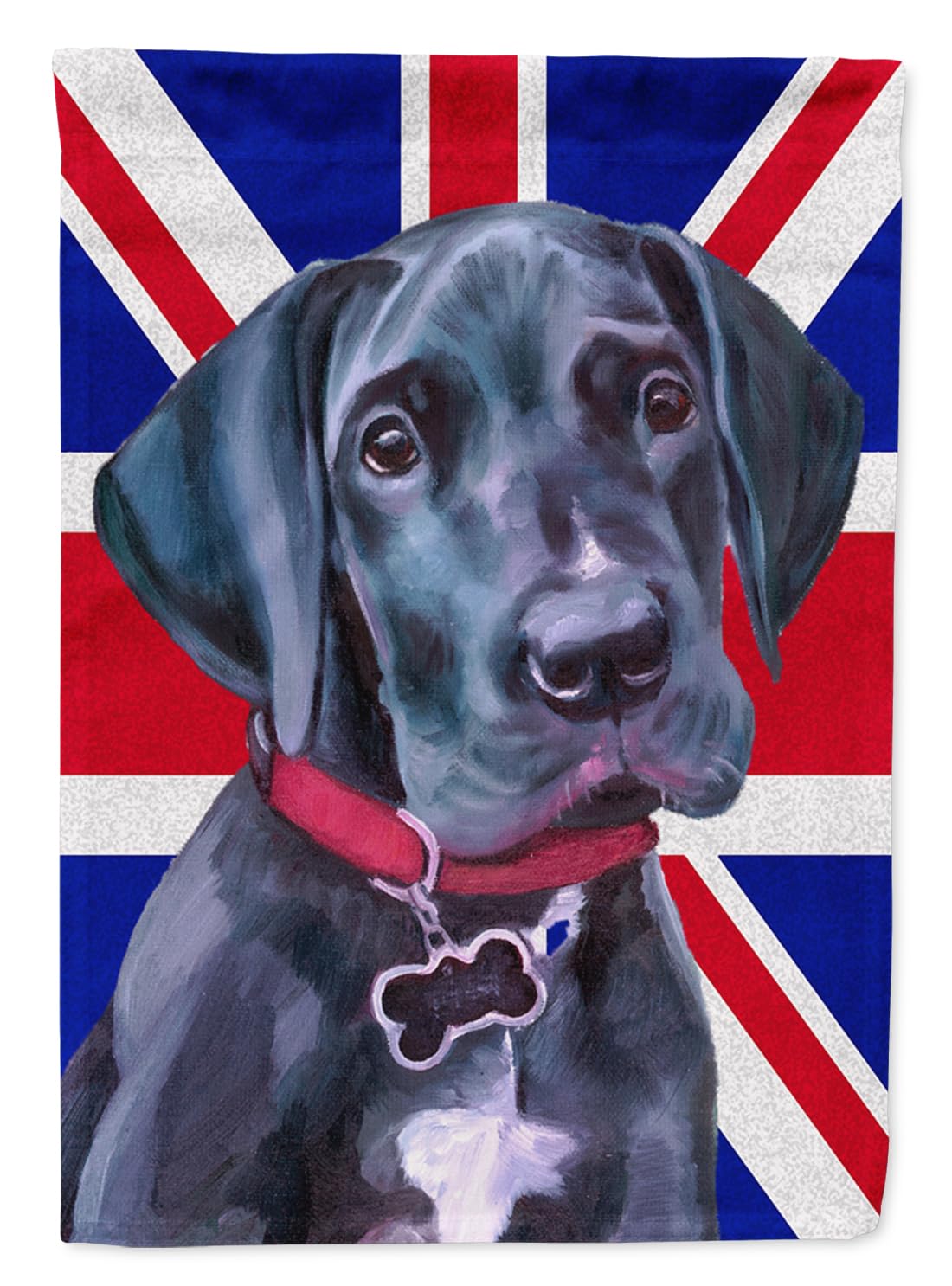 Chiot Dogue Allemand drapeau Union Jack déco pour salon et bureau multicolore LH9600GF