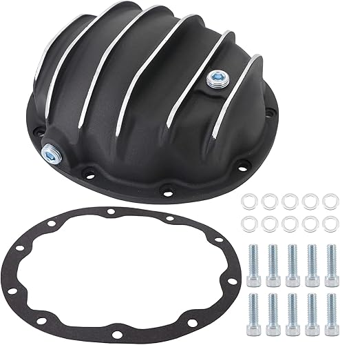 Miniatura 9 de Dana 30 cubierta de diferencial delantera de aluminio negro con aletas de 10 pernos para CJ TJ YJ JK