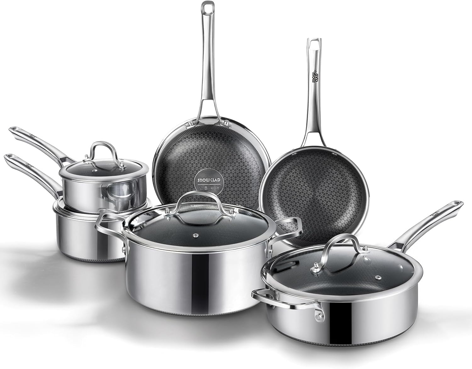 OATOFP Non Stick Frying Pans Set, Hybrid Pans Set Nonstick (10 pcs),Pan for cooking, PFOA Free Kitchen set, Dishwasher and Oven-Safe Cookware Sets