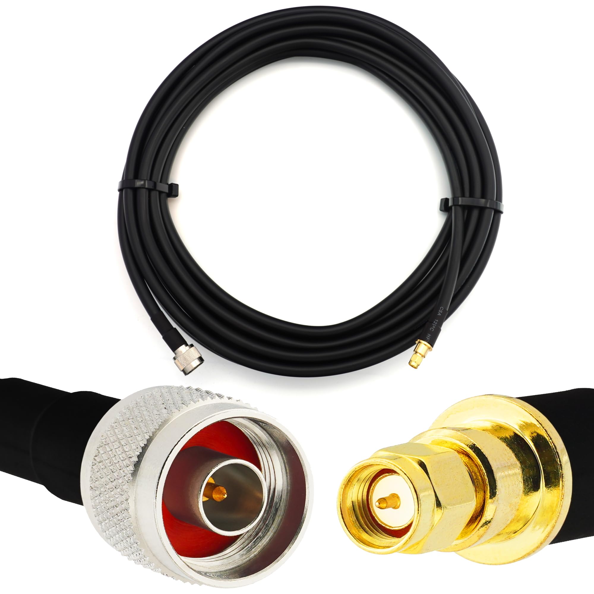 30m N maschio a SMA maschio — Prolunga coassiale flessibile HF400 interamente in rame da 50 Ohm (equivalente a LMR400 UF UltraFlex) — per antenna router wireless mobile WiFi LTE 4G 5G 6G