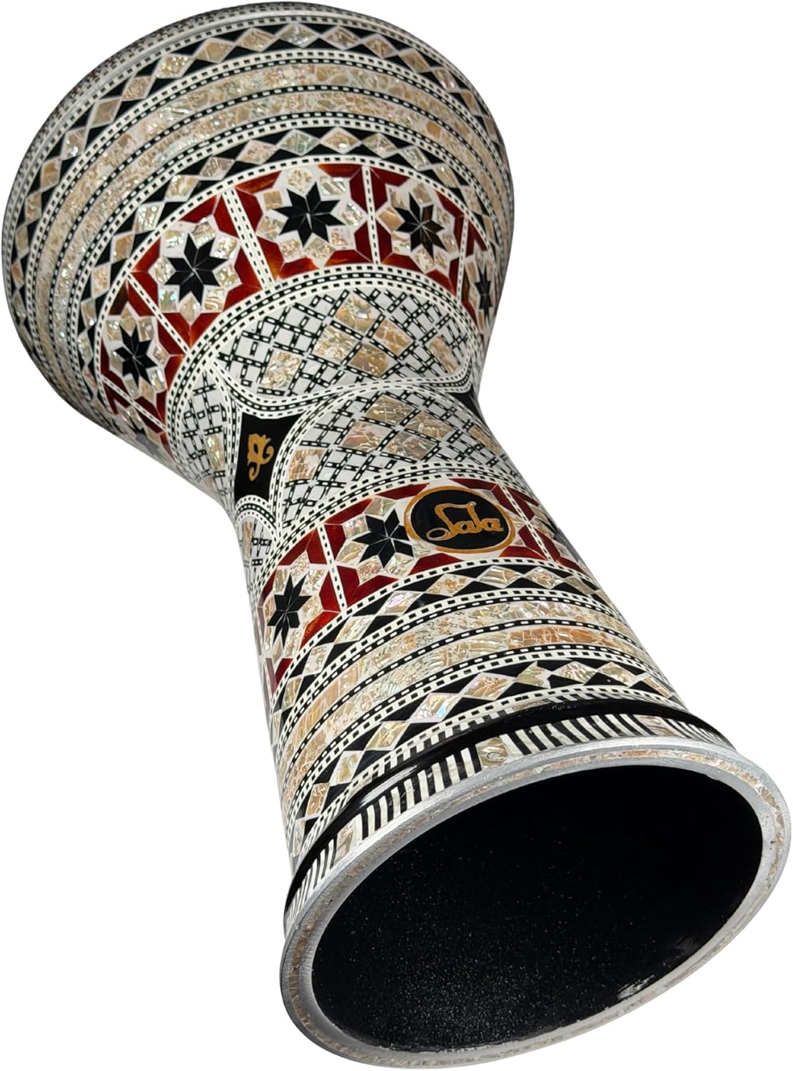 Professional Sala Mother Of Pearl Inlaid Egyptian Darbuka Doumbek Percussion Musical Instrument MOP-2 (23 cm)