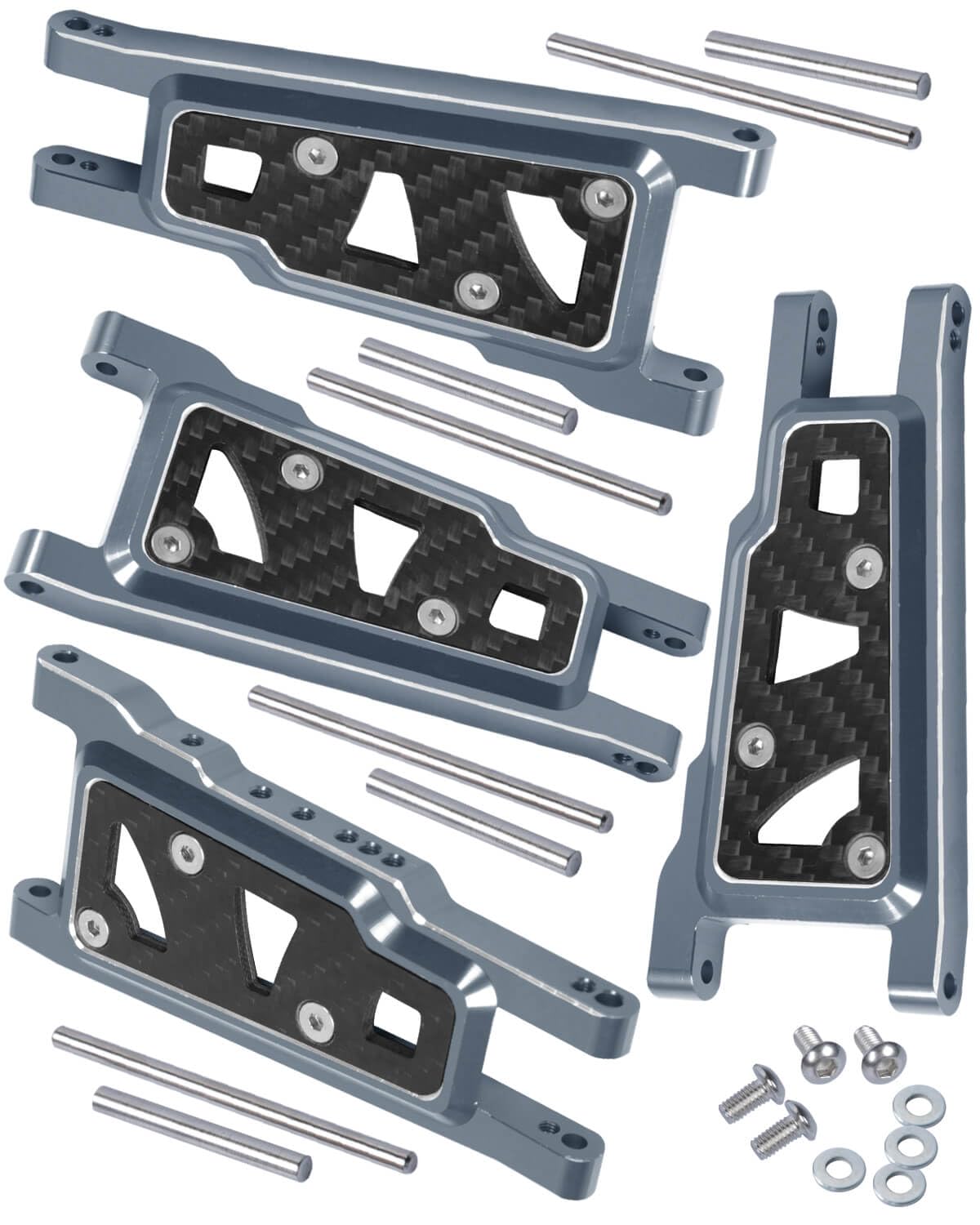 RCMYou Alloy Front Rear Suspension Arms Upgrades Part for 1/10 Slash 4x4/Slash 4x4 VXL,4pcs A Arms Hops Up,Titanium (More Durable Arms)