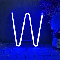 Vista 27 de Letras de neón azules, letreros LED que funcionan con pilas, luces LED del alfabeto, letrero de marquesina, letras decorativas de marquesina, luces