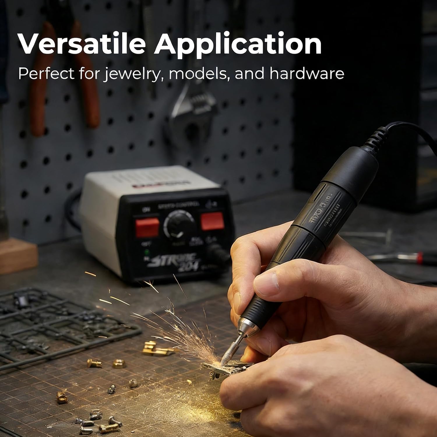 Nail Drill Micromotor,3500rpm Polisher, Equipped with a Conversion Head, It Can Hold 3.0/2.35mm Needles.for Manicure Art Tool, Lab, Jewelry, Ceramics, Silicone, Glasswork, Woodcarving, and Artware