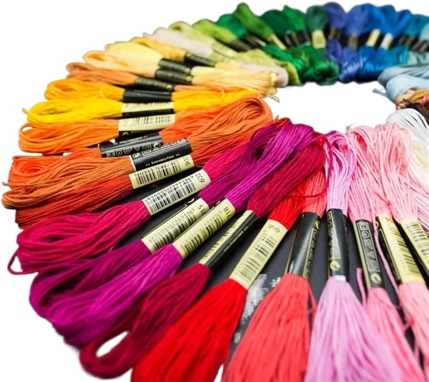 Fil à broder point de croix ININOSNP 12 couleurs de 8m pour artisanat couture