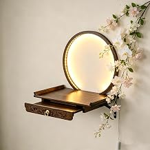 Buddha Altar Shelf, Bambo Wall Shrine Table with Storage for Prayer Items