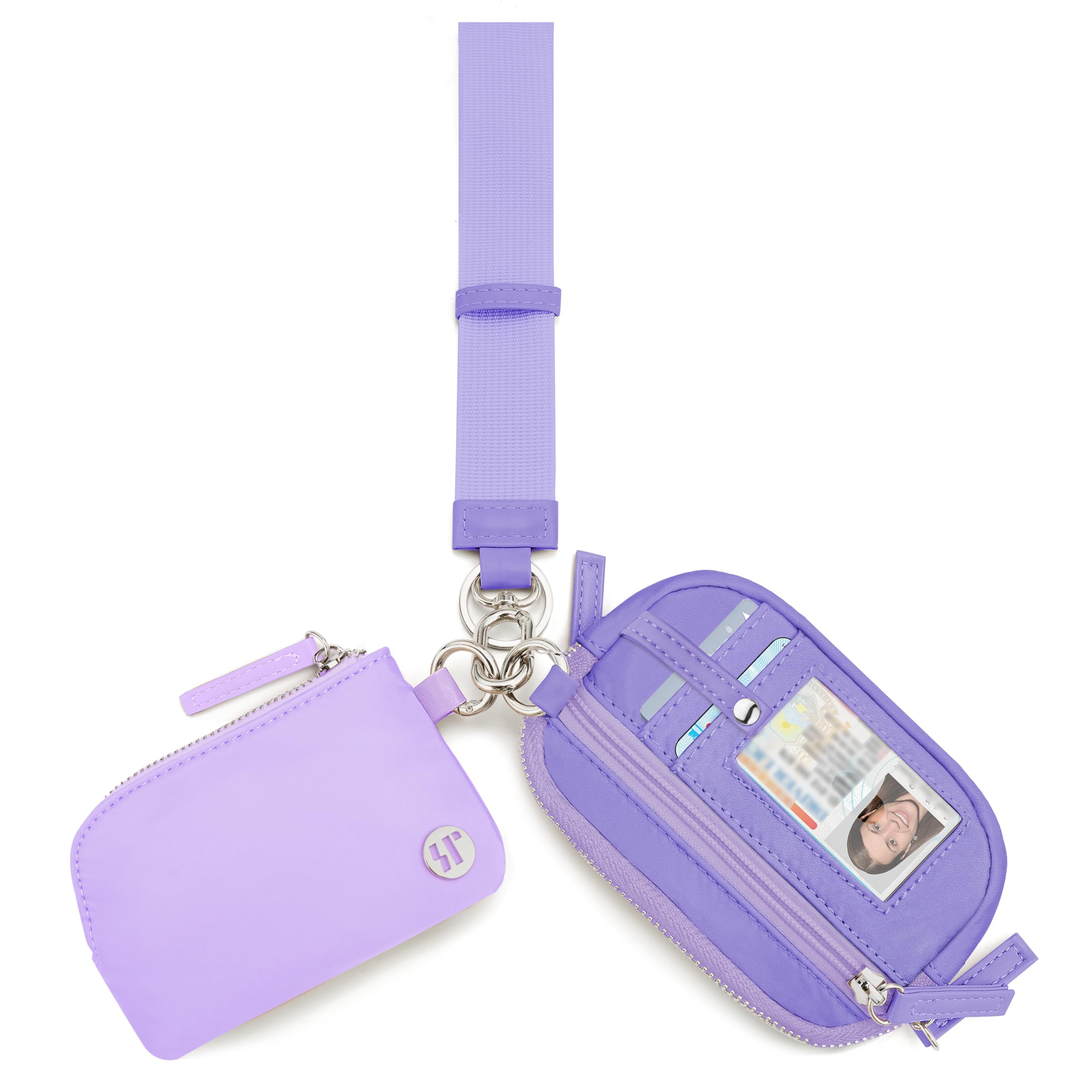 Wallet Wristlet for Women, RFID Wallet Keychain with Dual Pocket