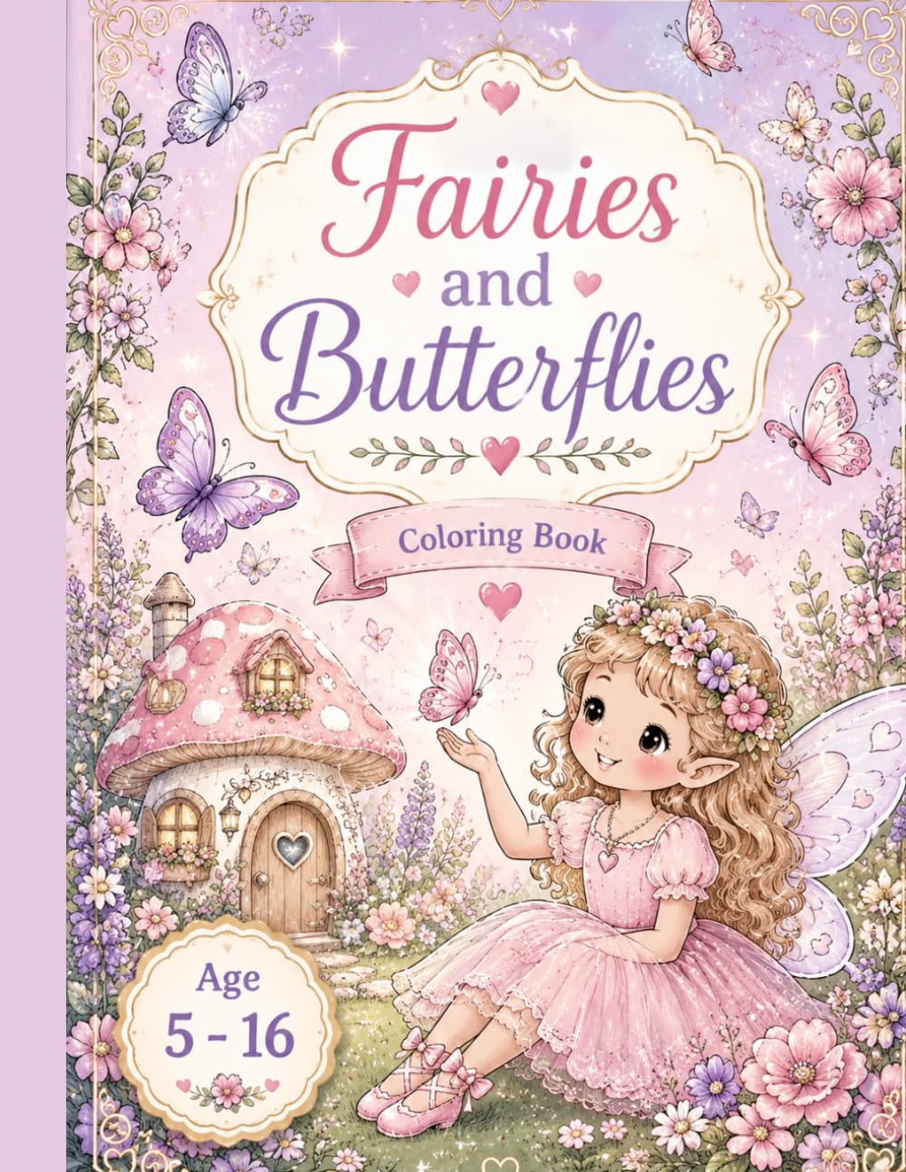 fairies and butterflies: coloring book