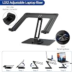 BESIGN LS12 Laptop Stand with 360° Rotating Base, Ergonomic Adjustable Notebook Holder, Riser Holder Computer Stand Compatible with Air, Pro, Dell, HP, Lenovo More 10-14" Laptops (Black)