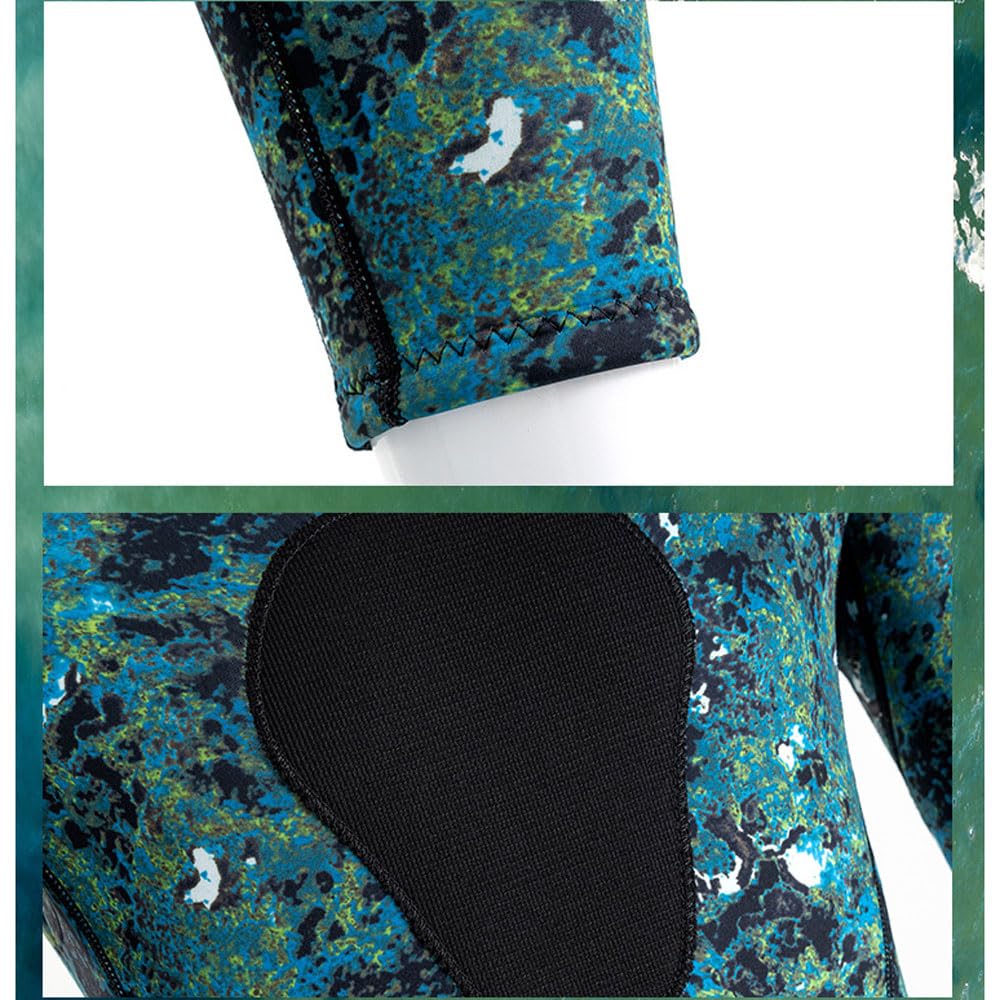 Uomo Donna Mute complete 3mm Neoprene mimetico a prova di freddo caldo pezzo unico Mute da sub Addensare termico Costumi da bagno Manica lunga Cerniera posteriore Protezione UV Tuta per immersioni S