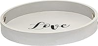 Vista 21 de Elegant Designs HG2000-WWC 15.50" x 12" Bandeja de madera decorativa para servir con asas, lavado blanco Bienvenido