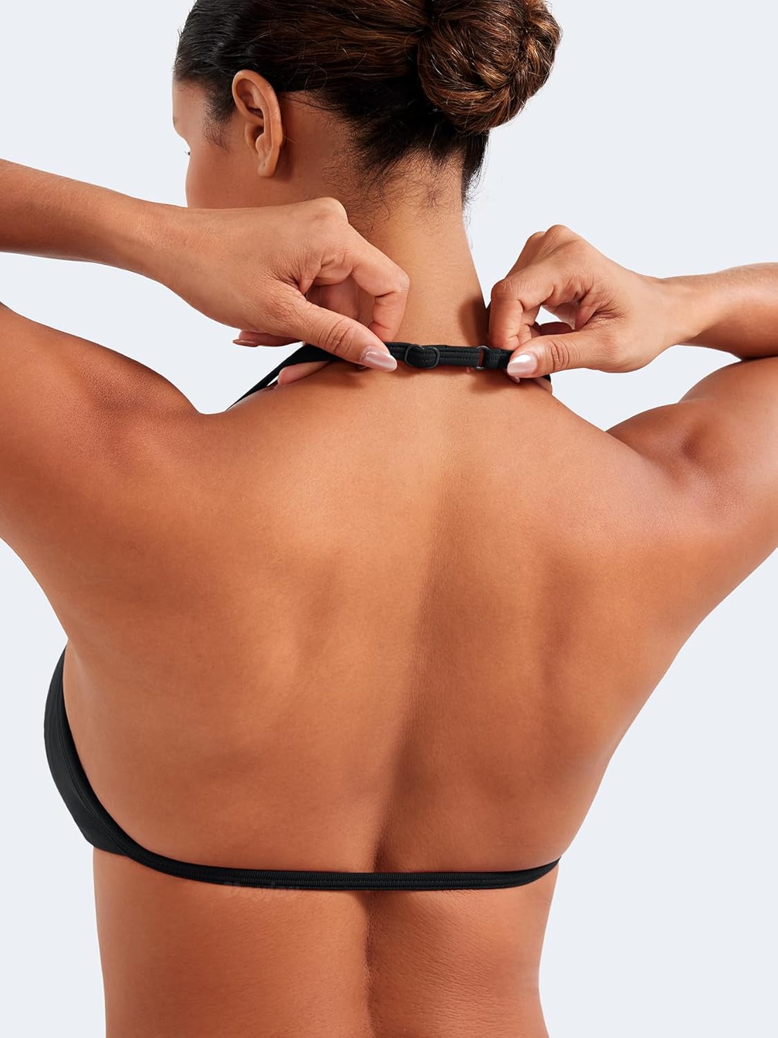 VOYJOY Impact Strappy Sports Bra Adjustable Padded Workout Gym Yoga Bra Crop Top for Women - Image 2