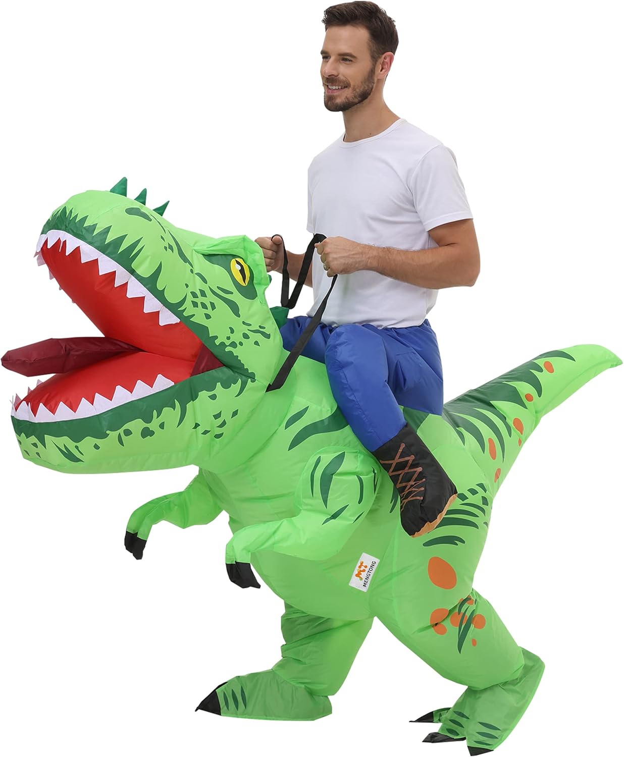 MT MENGTONG Dinosaur Costumes for Adults,Inflatable Funny Halloween Costumes for Men/Women,Blow Up T rex costume,Dinosaur Rider Costume - Image 2