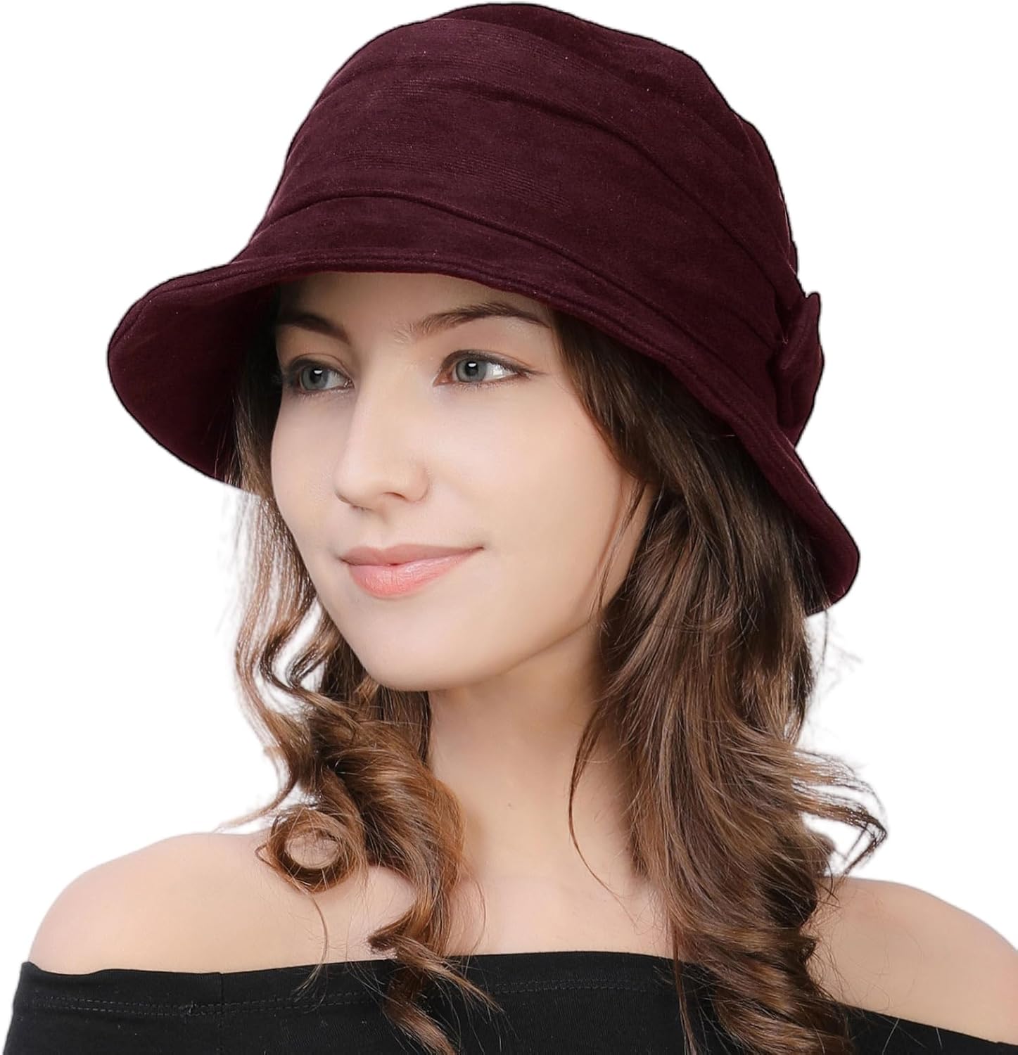 1920S Vintage Cloche Bucket Hat Packable Ladies Church Derby Party Fashion Floopy Winter 55-64CM
