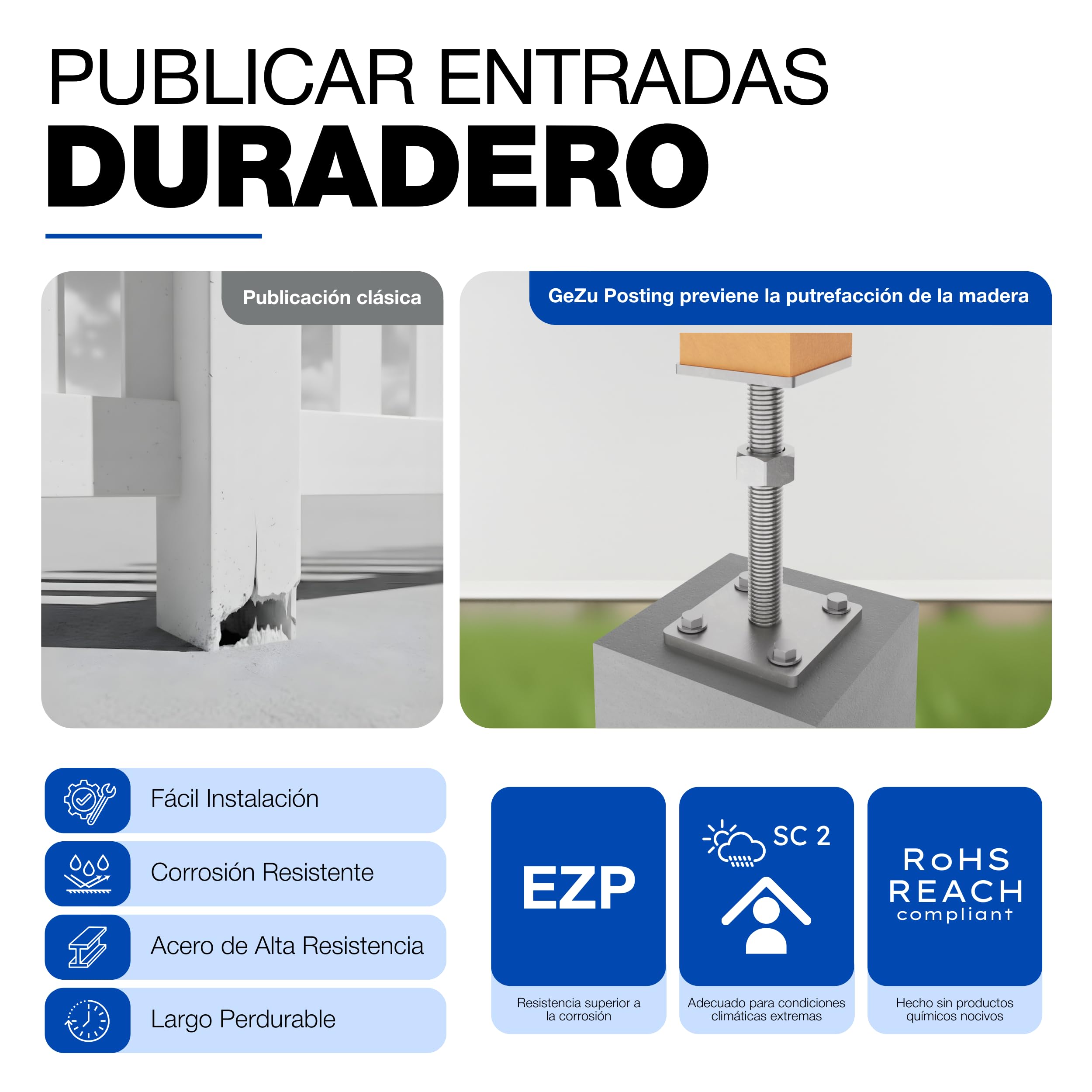 GeZu Impex Soporte de Poste Ajustable 70 x 70 mm Juego of 12 | Electroplateado Soportes de Ajuste de Altura Base Elevada