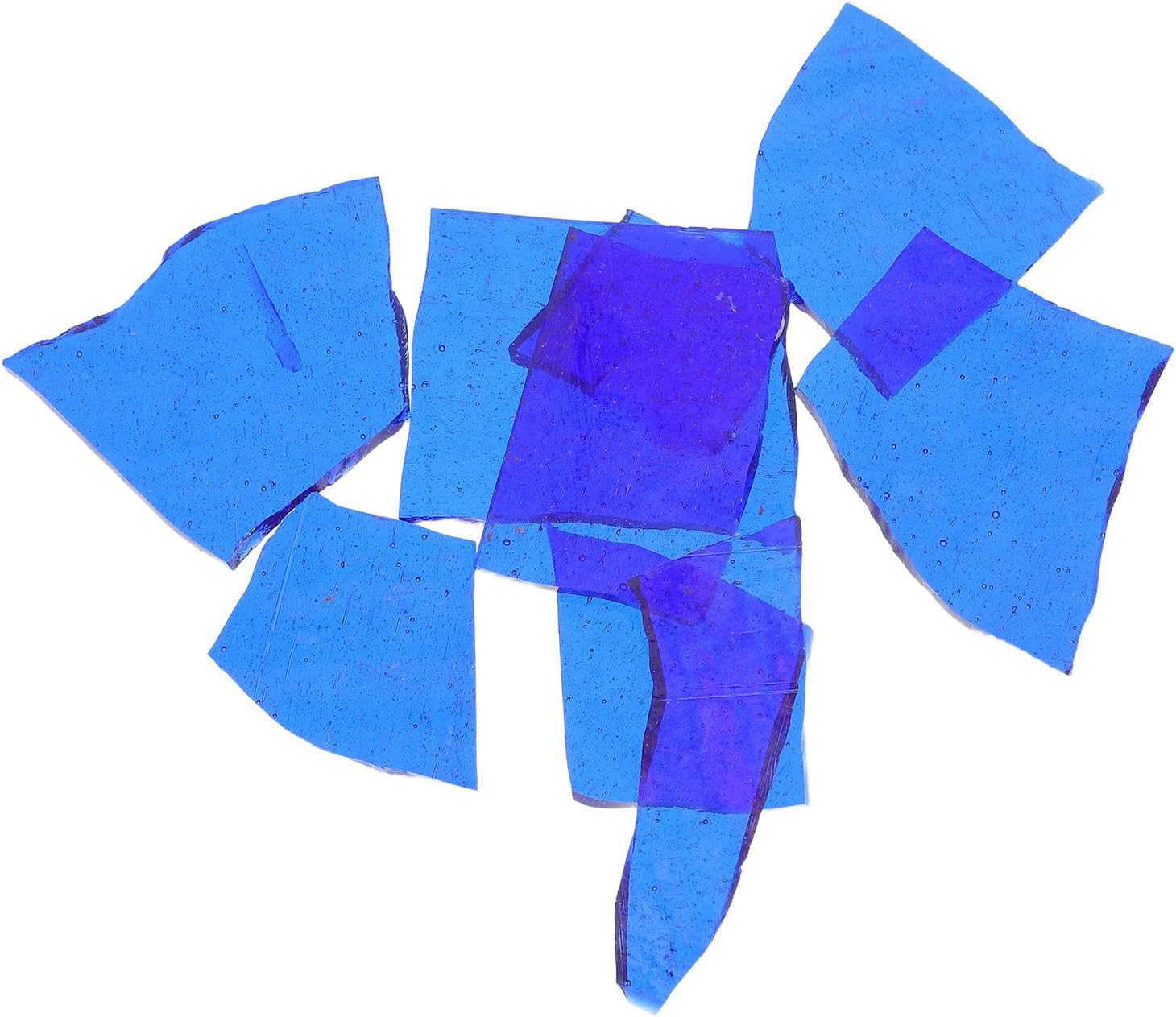 VINTORKY 1 Pack Glass Fusing Pieces: 50g Dichroic Glass Tiles - Microwave Kiln Compatible Fusing Supplies for Home Crafters - Ideal for Small Art Projects Dark Blue