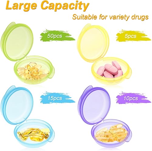 Miniatura 3 de Prasacco Caja organizadora pequeña de 6 piezas, contenedor de vitaminas de viaje, portátil, diario, mini estuche de vitaminas para bolsillo,