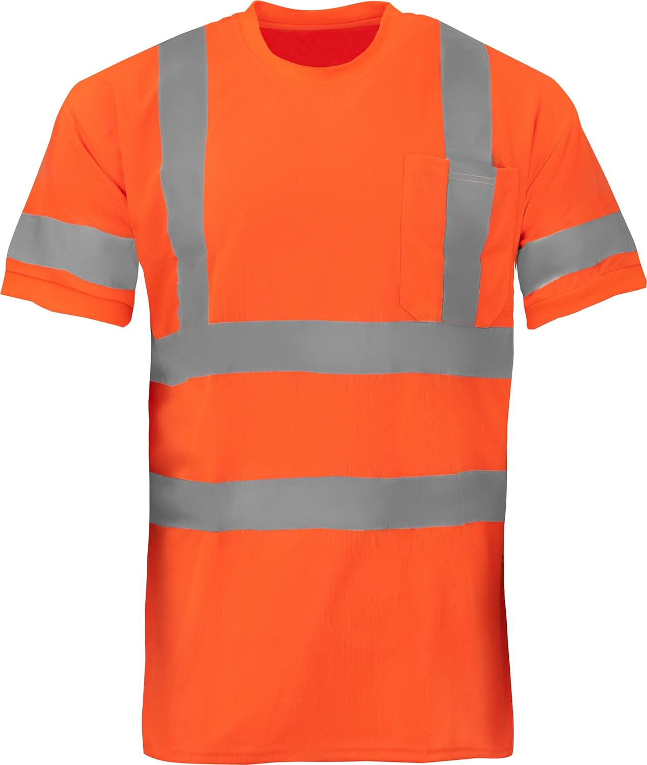 Ironwear 1201 Hi-Vis T-Shirt ANSI Class 3 Reflective Safety Short Long Sleeve High Visibility Crew Neck Shirt - Image 5