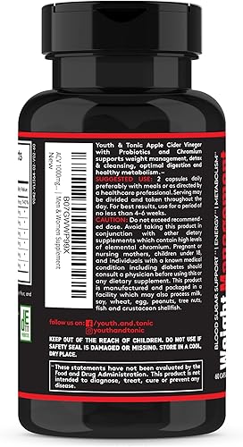 Miniatura 8 de Youth & Tonic Soporte de matriz de carbohidratos para control de peso para supresor del apetito, control del hambre, refuerzo del metabolismo,