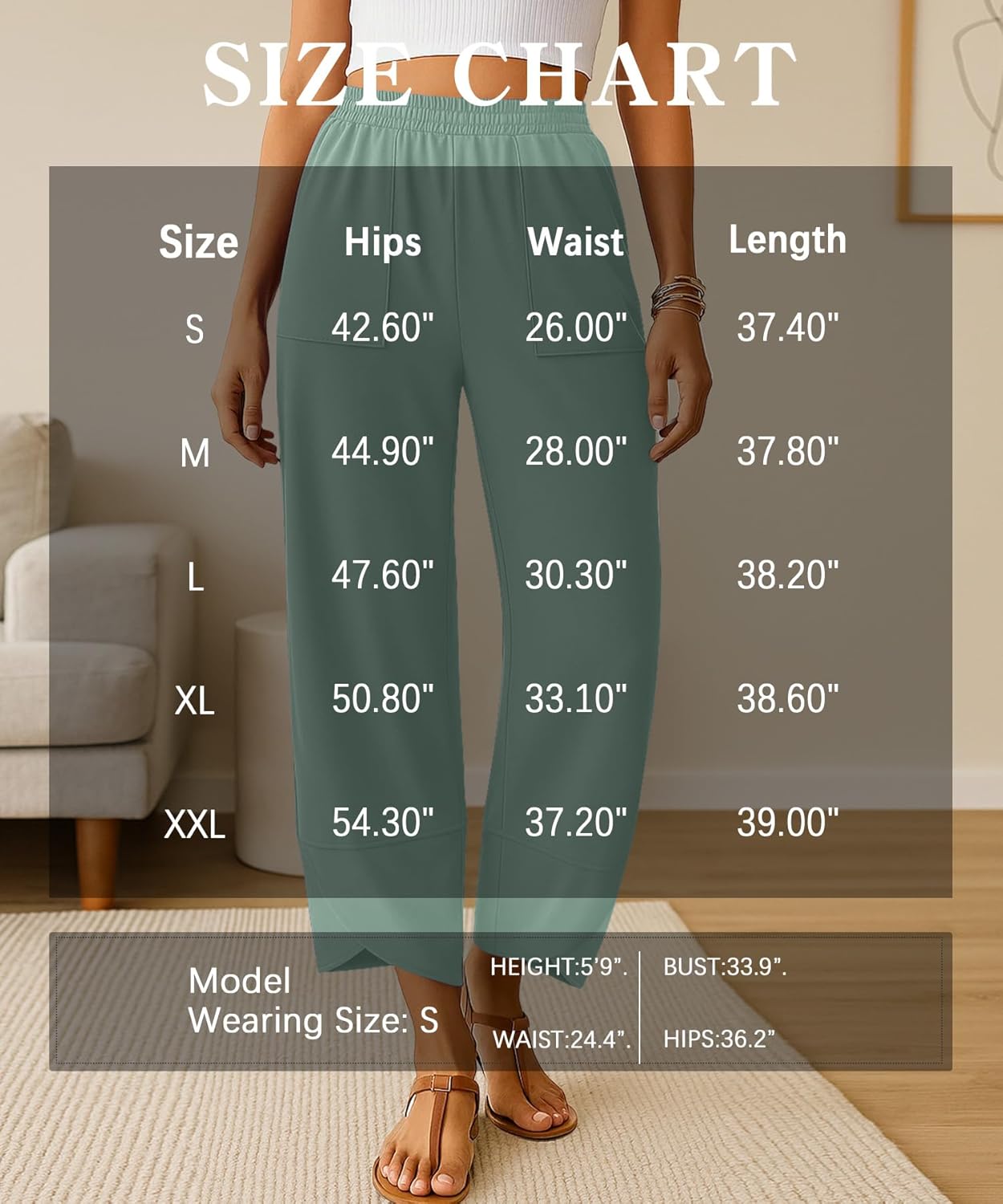 NILOUFO Womens Baggy Wide Leg Pants Casual Elastic High Waisted Palazzo Harem Trousers with Pockets Lounge Loose Comfy Pants - Image 6