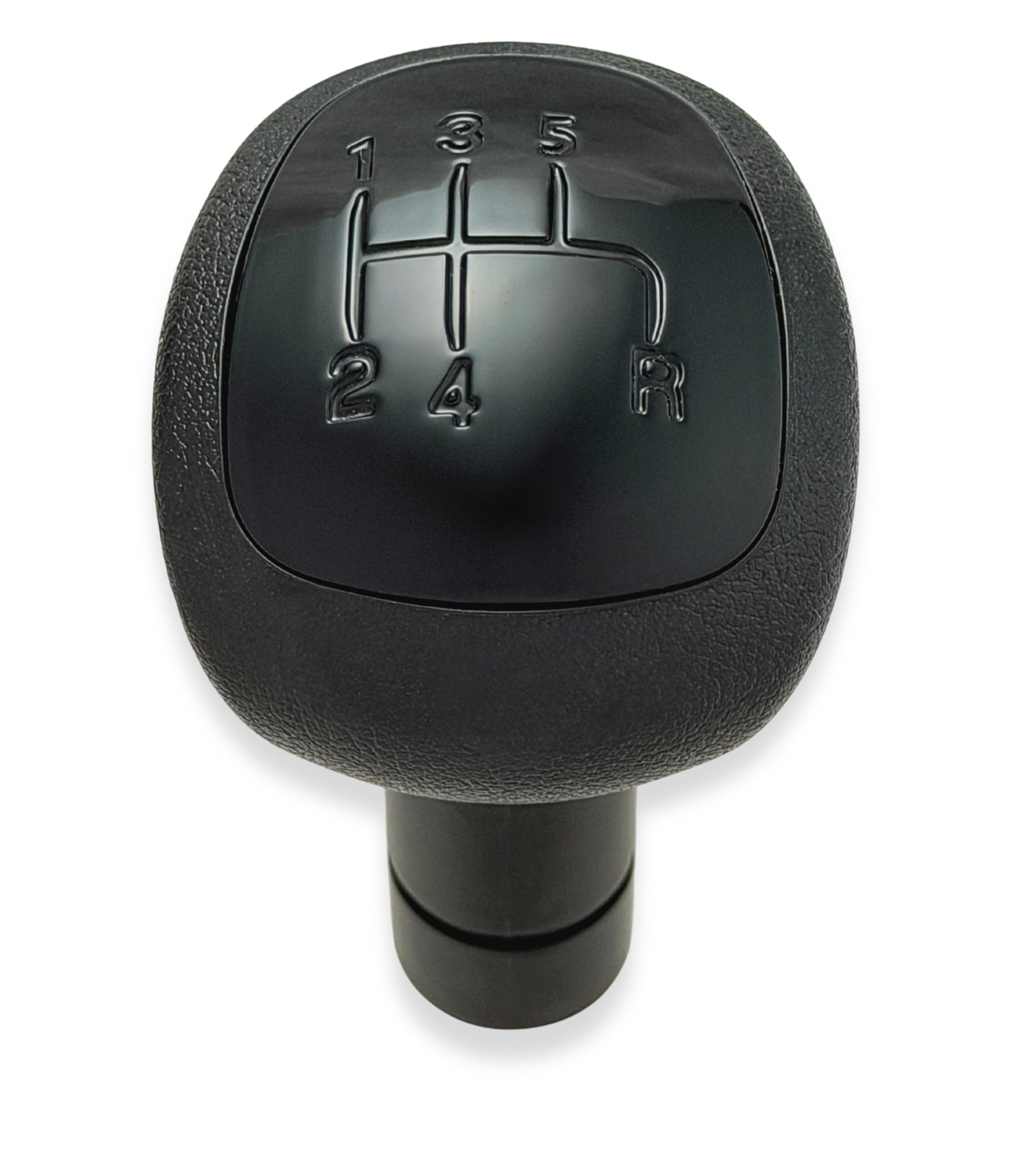 1neiSmartech Pomello per Leva Asta del Cambio 5 Marce Compatibile con Lancia Ypsilon (312) 2011–2015, Colore Nero con Lente Lucida Nera, Retromarcia a Destra