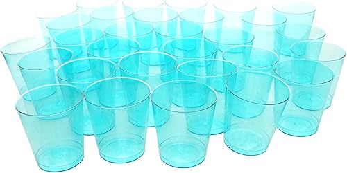 Miniatura 3 de Homeford Vaso de chupito de plástico, 2 pulgadas, 1 onza, 30 unidades, turquesa transparente