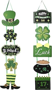 Wood Framed Decor Sign | St. Patrick's Day Words Clovers - Multiple