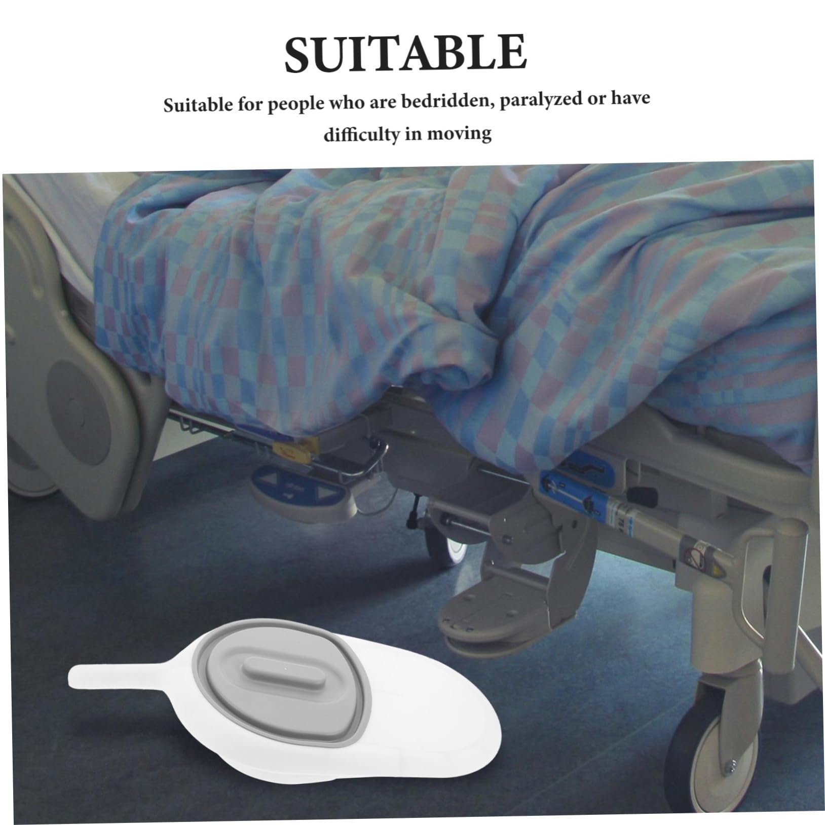 Padella con Manico Anziani Design lungo Inclinato | Plastica, Uso a Letto per Persone con Mobilità Ridotta, Facile da Impiegare, Supporto per Quotidiane