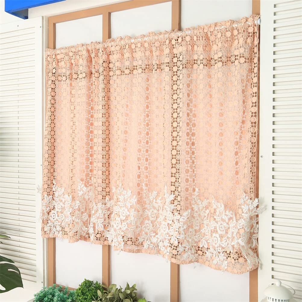 Rideau De Fenêtre En Coton Crocheté Main - Style Rustique Vintage, Dimensions 40x150 Cm, Couleur Beige, Pour Cuisine Ou Chambre - 9