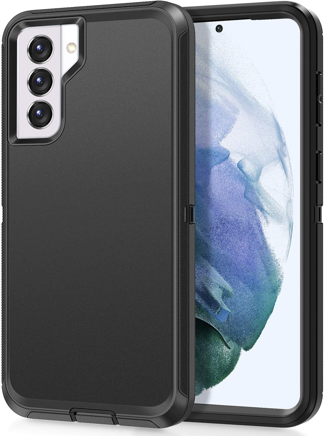 I-HONVA for Galaxy S21 5G Case Shockproof Dust/Drop Proof 3-Layer Full Body Protection [Without Screen Protector] Rugged Heavy Duty Cover Case for Samsung Galaxy S21 5G 6.2 2021, Black