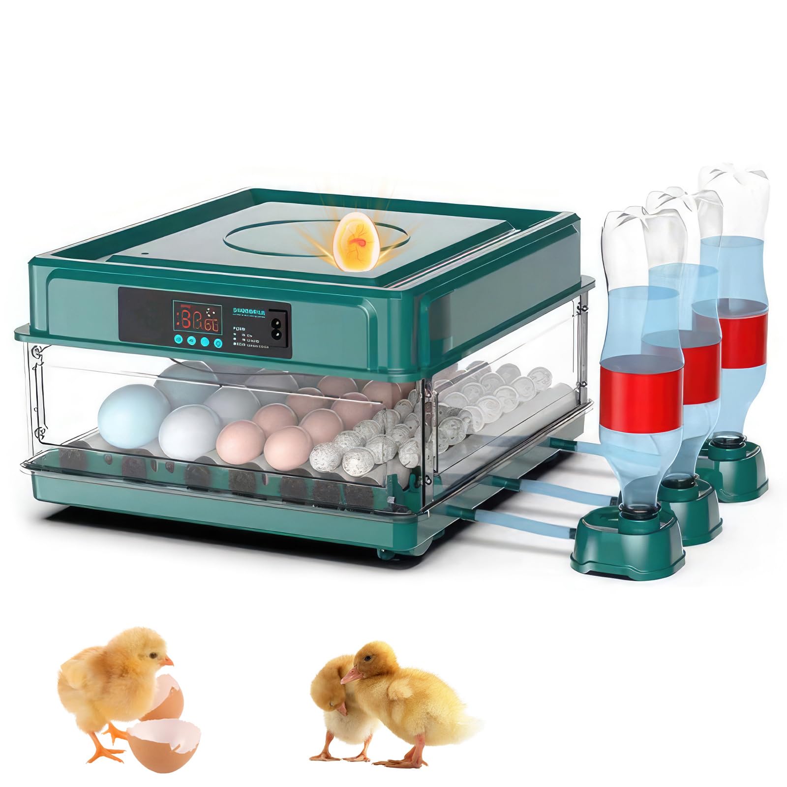 Incubadora Huevos Gallina de 36 Huevos Para Incubar, Vuelta Automática del Huevo, Ajuste Inteligente de Temperatura y Humedad, Con Luz LED, Ideal para Huevos de Gallina, Pato